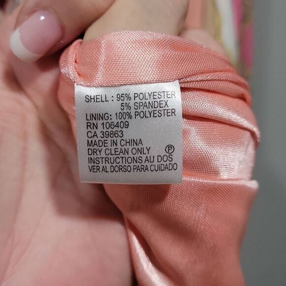 Tahari Shirt Dress Women Size 8 NEW Pink Retro 60 Pink Floral Mini Stretchy Knit - Picture 12 of 12